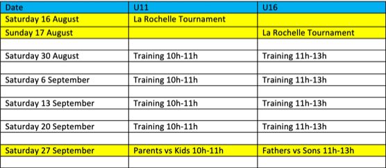 Junior Cricket 2025 Schedule Aug Sep