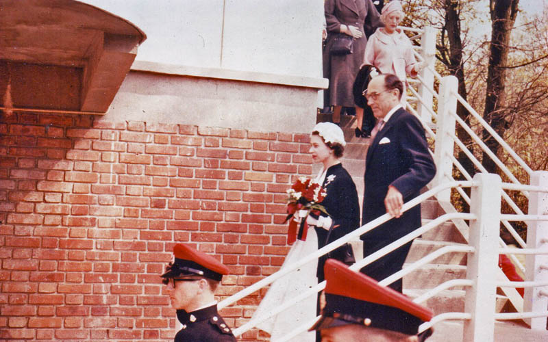 HM Queen Elizabeth II inaugurates the new clubhouse in April 1957